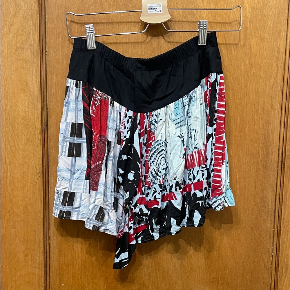 Save The Queen Asymmetrical Skirt in Red, Black, and White